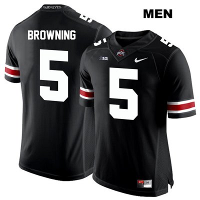 Men's NCAA Ohio State Buckeyes Baron Browning #5 College Stitched Authentic Nike White Number Black Football Jersey FI20S50VM